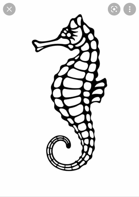 Sea Horse Stencil, Seahorse Outline, Seahorse Drawing, Sun Template, Horse Stencil, Seahorse Tattoo, Cat Template, Watercolor Brush Pen, Sea Horses