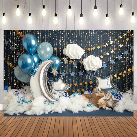 Star Cake Smash, Twinkle Twinkle Little Star Cake, Twinkle Little Star Cake, Kids Birthday Cake, Star Cake, Cake Smash Backdrop, Birthday Cake Smash, Blue Balloons, Twinkle Twinkle Little Star