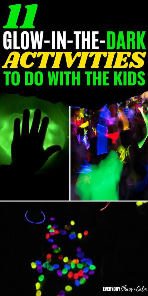 Glow Activities, Glow Stick Games, Glow In The Dark Activities, Glow Party Games, Things That Glow, Sensory Activities For Kids, Glow Games, Glow In Dark Party, Glow Stick Party