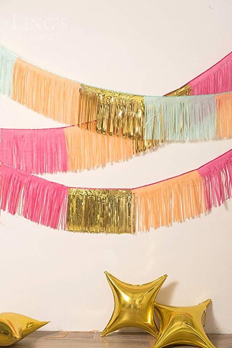 Mehendi Decoration, Paper Tassel Garland, Fringe Garland, Tissue Tassel Garland, Graduation Party Signs, Bride To Be Banner, Tissue Paper Tassel Garland, Vintage Wedding Decor, Wooden Wedding Guest Book