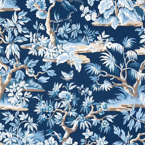 Anna French Wallpaper, Elizabethan Embroidery, French Wallpaper, Anna French, Wallpaper Soft, Antique Wallpaper, Classic Wallpaper, Navy Wallpaper, Storing Paint