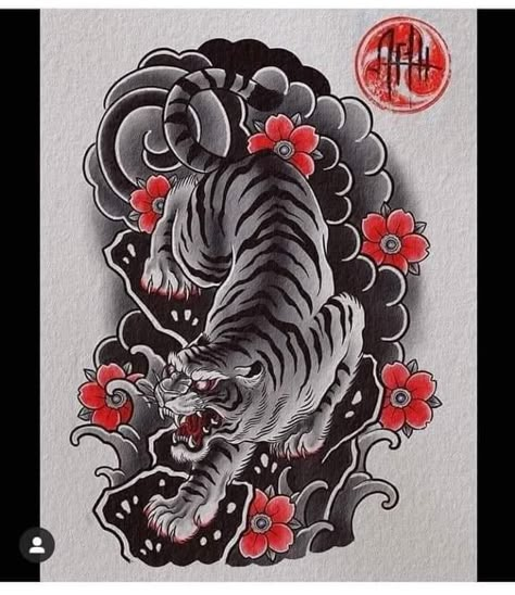 Japanese Tiger Tattoo Design, Hannya Maske Tattoo, Tato Irezumi, Tiger Tattoo Meaning, White Tiger Tattoo, Traditional Tiger Tattoo, Japanese Tattoo Meanings, Tato Tradisional, Japanese Tiger Tattoo