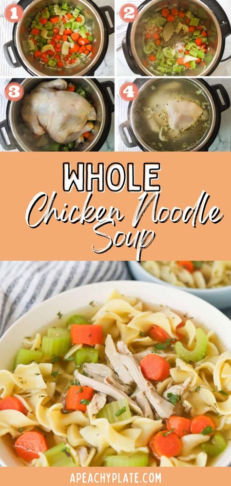 Chicken Soup With A Whole Chicken, Instapot Whole Chicken Noodle Soup, Chicken Soup Instant Pot Frozen Chicken, Instant Pot Whole Chicken Noodle Soup, Instant Pot Whole Chicken Soup Recipes, Instant Pot Chicken Dumpling Soup, Chicken Soup Whole Chicken, Chicken Soup Pressure Cooker, Instant Pot Chicken Soup Whole Chicken