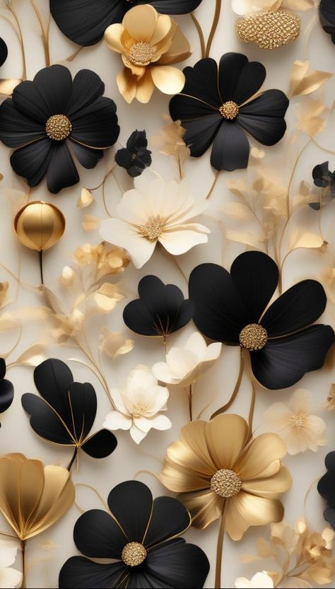 Black And Gold Flowers, Iphone Wallpaper Lights, Iphone Dynamic Wallpaper, Android Wallpaper Art, Glittery Wallpaper, Floral Wallpaper Iphone, Phone Wallpaper Pink, Floral Wallpaper Phone, Pretty Phone Wallpaper