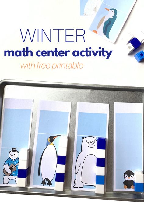 Winter Math Center Activity - FREE printable - No Time For Flash Cards Arctic Animals Preschool Activities, Winter Animals Preschool, Arctic Animals Preschool, Winter Math Centers, Winter Math Activities, Winter Theme Preschool, Winter Activities Preschool, Circle Time Activities, Winter Classroom