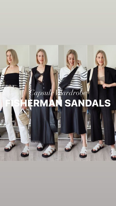 Styling Fisherman Sandals, Black Fisherman Sandals Outfit, Sandles Outfit, Fisherman Sandals Outfit, Chunky Sandals Outfit, Fisherman Sandals Women, Sandals Outfit Summer, Black Linen Pants, Fisherman Sandals