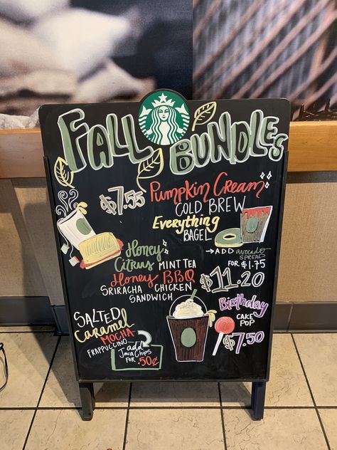 Starbucks Chalk art Oleato Starbucks Sign, Starbucks Halloween Board, Starbucks Board Ideas, Starbucks Chalkboard Art, Chalkboard Wall Diy, Chalk Art Coffee, Starbucks Partner, Starbucks Chalkboard, Halloween Chalkboard Art