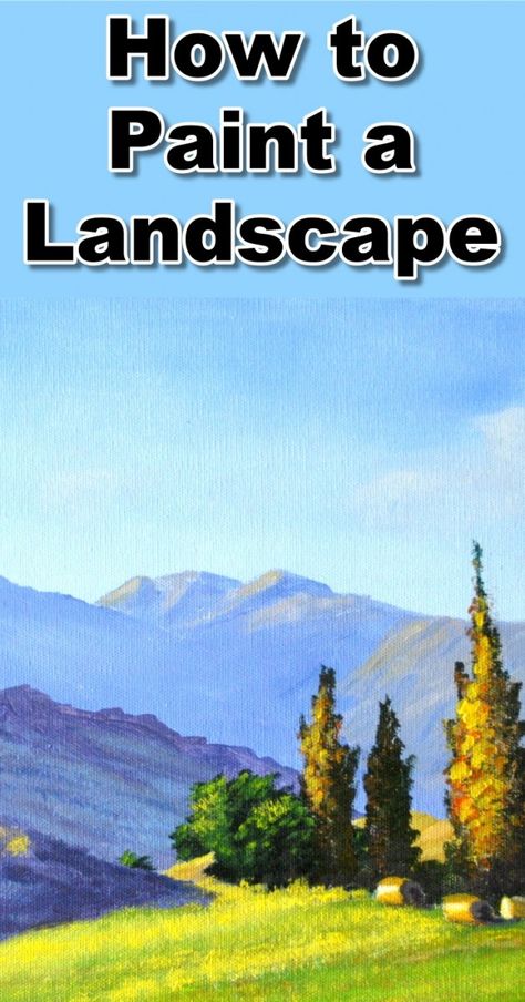 Acrylic Landscapes For Beginners, Landscape Paintings Step By Step, Landscape Paintings Acrylic Step By Step, Color Perspective, Acrylic Landscapes, Landscape Tutorial, Landscape Painting Tutorial, Dark Tree, Acrylic Landscape