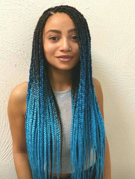 Ombre Box Braids, Black Box Braids, Colored Box Braids, Ombre Braid, Blonde Box Braids, Colored Braids, Long Box Braids, Box Braids Styling, Girls Braids