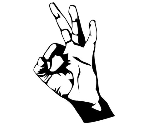 Hand Ok Sign Vector Art Ok Hand Sign Drawing, Ok Hand Sign, Vector Illustration People, Body Part Drawing, Sign Image, Hand Sign, Electronic Drums, Hand Making, Baby Tattoos