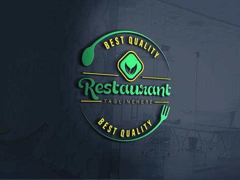 Restaurant logo maker design||Rasheed RGD Logo Wall Design Ideas, Modern Restaurant Logo Design Ideas, Logo Wall Design, Restaurant Logo Design Ideas, Bakery Shop Interior, Logo Design Ideas Creative, Minimal Flat, Chef Logo, Wall Design Ideas