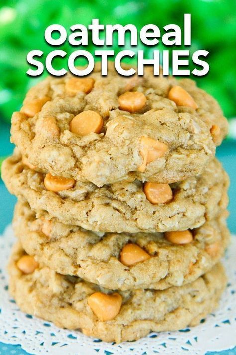 Oatmeal Scotchies Cookies, Scotchies Cookies, Homemade Oatmeal Cookies, Oatmeal Butterscotch, Oatmeal Scotchies, Oatmeal Butterscotch Cookies, Cookies Oatmeal, Oatmeal Cookie Recipe, Butterscotch Cookies