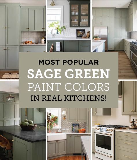 Sage Green Paint Colors, Green Kitchen Walls, Sage Green Paint Color, Sage Kitchen, Sage Green Paint, Sage Green Kitchen, Jenna Sue, Painted Kitchen Cabinets Colors, Green Kitchen Cabinets