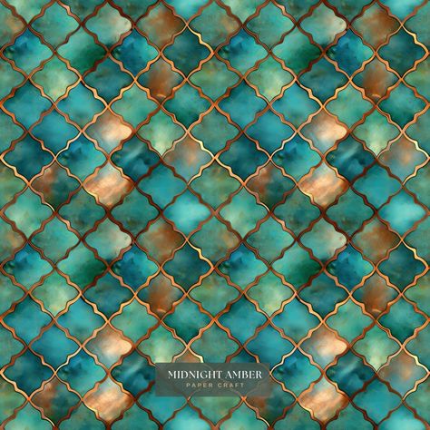 Endless Paper, Metallic Pattern, Unique Tile, Paper Fabric, Marble Art, Copper Patina, Digital Scrapbook Paper, Digital Print Fabric, Paper Pattern