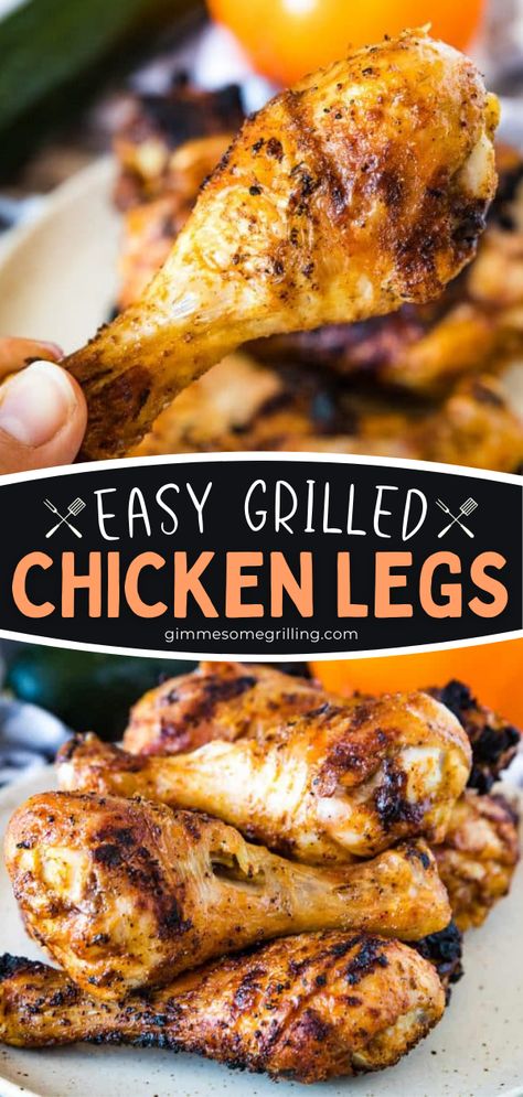 grilled chicken recipes, dinner idea Easy Grilled Dinner, Tasty Grilled Chicken Recipes, Chicken Legs Recipes, Way To Cook Chicken, Smoked Chicken Recipes, Grilled Chicken Legs, Juicy Grilled Chicken, Grilled Recipes, Chicken Leg Recipes