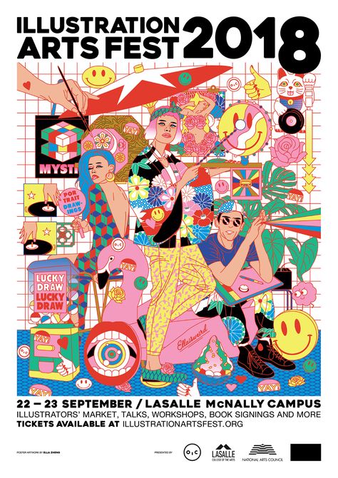 Illustration Arts Festival 2018 Poster on Behance Art Festival Poster, Event Posters, Pop Illustration, Bg Design, Music Festival Poster, Event Poster Design, Festival Poster, Arts Festival, Poster Artwork