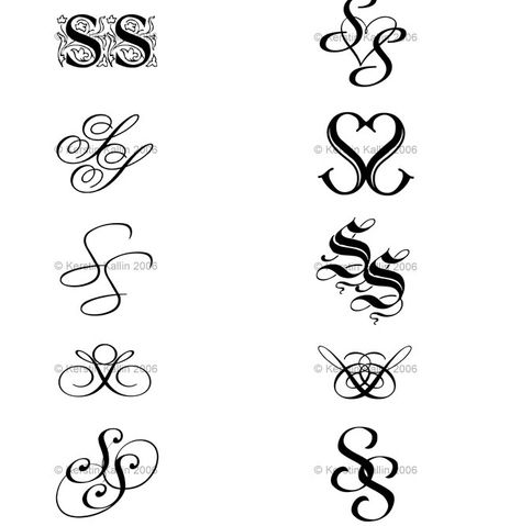 Ss Tattoo Letter Design, S S Tattoo, Letter S Tattoo, Letras Cool, Ss Monogram, Tie Logo, S Letters, Clover Logo, Monogram Letter S