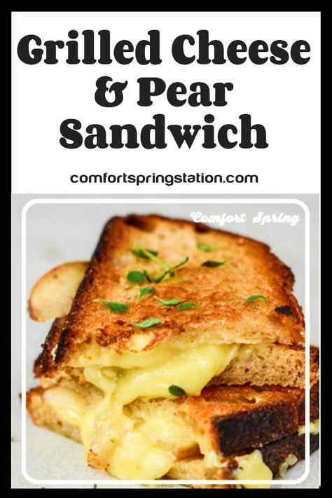 Pear And Brie Grilled Cheese, Pear Grilled Cheese Sandwiches, Pear Sandwich Recipe, Pear Grilled Cheese, Pear Sandwich, Sandwiches Cold, Brie Sandwich, Easy Grilled Cheese, Brie Puff Pastry