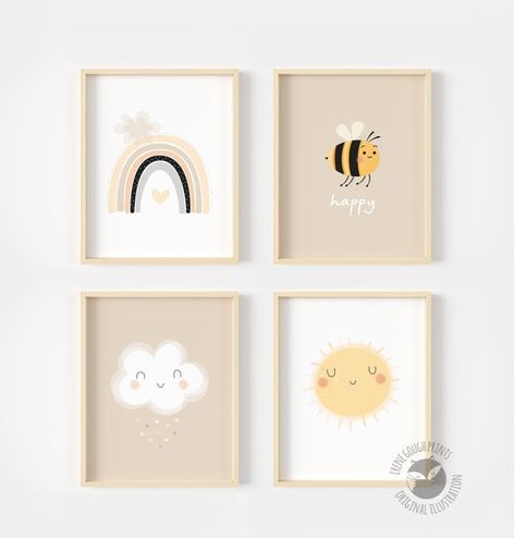 Gender Neutral Nursery Artwork, Yellow Nursery Ideas Gender Neutral, Bumble Bee Nursery Ideas, Bumble Bee Nursery Decor, Bee Themed Nursery, Neutral Nursery Artwork, Bumble Bee Nursery, Bee Nursery Decor, Honey Bee Nursery