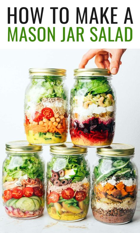 Mason Jar Salad Order, Canning Jar Salads, Thai Salad In A Jar, Diy Salad Kits, Premade Salads For The Week, Mason Jar Salads For A Week Meal Prep, Mason Jar Salads For A Week, Salads In A Jar, Jar Salad Recipes