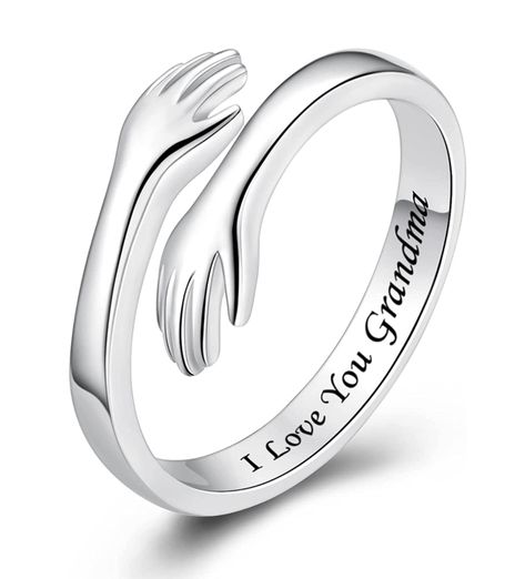 Hug Rings, Hands Open, Gift Sister, Friendship Jewelry, Initial Ring, I Love You Forever, Wrap Rings, Love You Forever, Forever Love