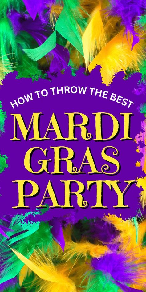 How to host a party for Mardi Gras and AWESOME Mardi Gras theme ideas for carnival and Fat Tuesday fun! Party ideas for kids and fun party themes for adults! #mardigrasparty #fattuesdayparty #mardigrastheme Mardi Gras 40th Birthday Party, Fat Tuesday Party Ideas, Marti Gras Theme Party, Mardi Gras Decorations Ideas, Diy Mardi Gras Decorations, Mardi Gras Games, Mardi Gras Theme Party, Mardi Gras Wedding Theme, Mardi Gras Appetizers