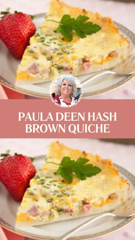 Paula Deen Hash Brown Quiche Quiche Recipes With Hashbrown Crust, Hash Brown Quiche Recipes, Paula Deen Meatloaf Recipes, Paula Deen Meatloaf, Hash Brown Quiche, Ham And Egg Casserole, Hashbrown Quiche, Paula Dean, Paula Deen Recipes