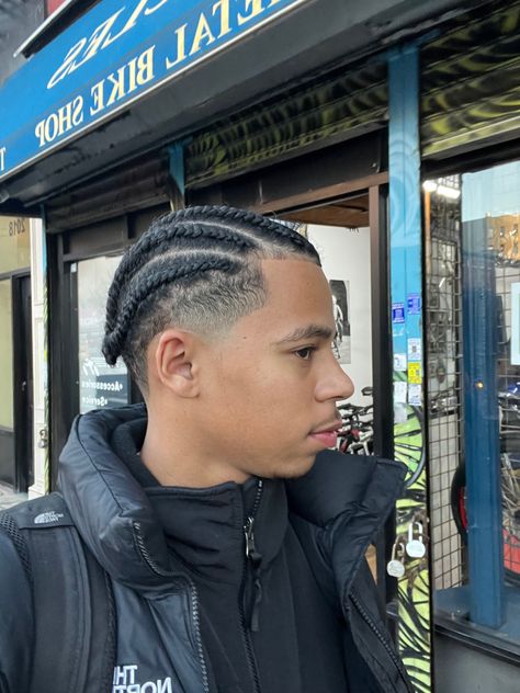 Cornrows With High Fade, Drop Fade Cornrows, High Top Fade Braids Men, High Top Cornrows Men, High Top Cornrows, Cornrows Men, Cameron Hair, Cornrow Braids Men, Hair Twists Black