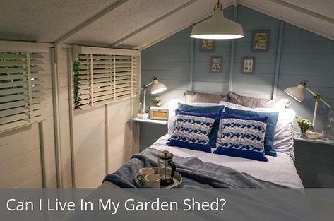 Can I Live in my Garden Shed? | Waltons Blog | Waltons Shed Bedroom Ideas, Guest House Shed, Bunkie Ideas, Shed Guest House, Tiny Guest House, Summer House Interiors, Shed Garden, Shed Interior, Summer House Garden