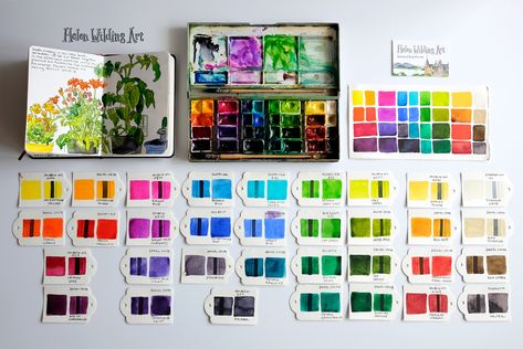 Watercolour Color Palettes, Watercolour Palette, Watercolor Branding, Brunswick Street, Watercolour Ideas, Paint Palettes, Sunrise Colors, Ink Well, Watercolor Journal