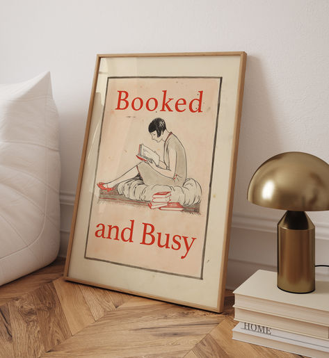 Tracy Aesthetic, Reading Room Office, Retro Library, Library Poster, Booked And Busy, Dorm Room Wall Art, Library Posters, Fun Wall Art, Book Wall Art