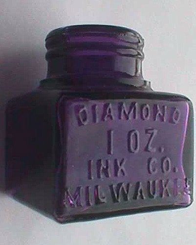 1903 Diamond Inkwell Antique Inkwells, Purple Bottle, Pens Writing, Old Glass Bottles, Ball Jar, Ink Well, Antique Glass Bottles, Vintage Pens, Beautiful Perfume