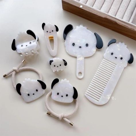 Pochacco Hair Brush, Pochacco Hair Clip, Pochacco Decor, Hair Tye, Ponytail High, Cute Hair Ties, Elastic Rubber Band, Cute Suitcases, Hair Tie Accessories