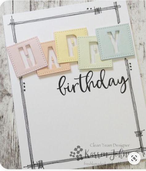 Paper Birthday Cards, Card Artwork, Creative Birthday Cards, Idee Cricut, Scrap Cards, Homemade Birthday Cards, Bday Cards, Alphabet Cards, Cricut Cards