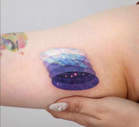 Sky Tattoos For Women, If Tattoo, Night Sky Tattoos, Rip Tattoos For Mom, Sky Tattoo, Sky Tattoos, Wrap Around Tattoo, Matching Best Friend Tattoos, Universe Tattoo