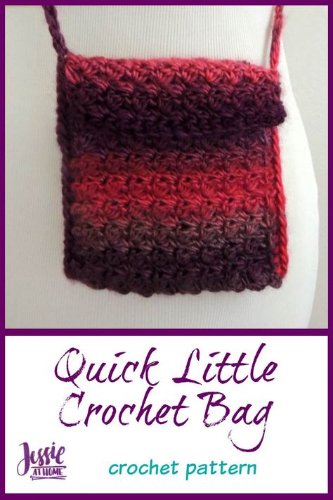 Quick Little Crochet Bag Useful Crochet, Crochet Shell Stitch, Bag Pattern Free, Easy Crochet Projects, Top Ideas, Crochet Purse Patterns, Pixel Pattern, Crochet Bags Purses, Quick Crochet