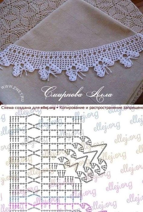 Taplak Meja Crochet, Col Crochet, Háčkované Lemy, Crochet Border Patterns, Crochet Dollies, Crochet Stitches Diagram, Crochet Edging Patterns, Fillet Crochet, Crochet Lace Edging