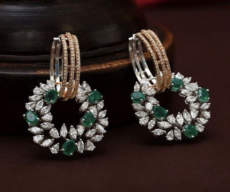 White Stone Earrings Jumkas, Luxury Diamond Jhumkas With Intricate Design, Luxury Silver Kundan Earrings, Luxury Kundan Earrings With Stone Setting, Danglers Earrings, Cartier Wedding Rings, Luxury Bollywood Gemstone Earrings, Necklace Guide, Earrings Diamonds