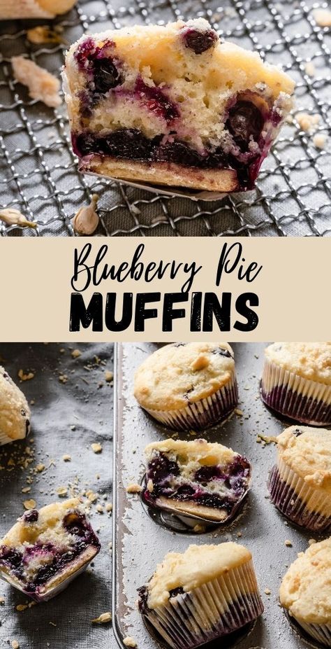 These Blueberry Pie Muffins are easy homemade breakfast recipes. With a layer of a crispy pie crust topped with sweet blueberry pie filling and a moist flavorful blueberry muffin. |#blueberrymuffin #blueberrymuffinrecipe #blueberrypiemuffin #muffinrecipe #easymuffinrecipe #breakfastrecipe #breakfastmuffin #sourcreamrecipe #blueberryrecipe #blueberrypierecipe #blueberrypiefilling #blueberryfilling #piefilling #dessert #onesarcasticbaker #homemademuffin #homemademuffinrecipe | Dried Cranberries Recipes, Homemade Muffins Recipe, Decadent Cheesecake, Homemade Breakfast Recipes, Easy Spring Recipes, Pie Muffins, Recipe Cheesecake, Blueberry Breakfast Cake, Spring Recipe