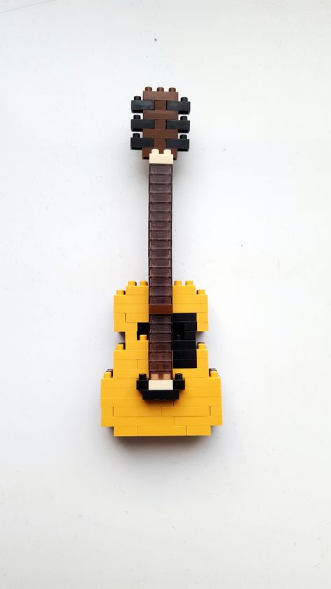 Acoustic guitar Lego Guitar, Lego Gifts, Basic Guitar Lessons, Lego Club, Lego Building, Acoustic Guitar, Dia De Muertos, Lego, Art Projects