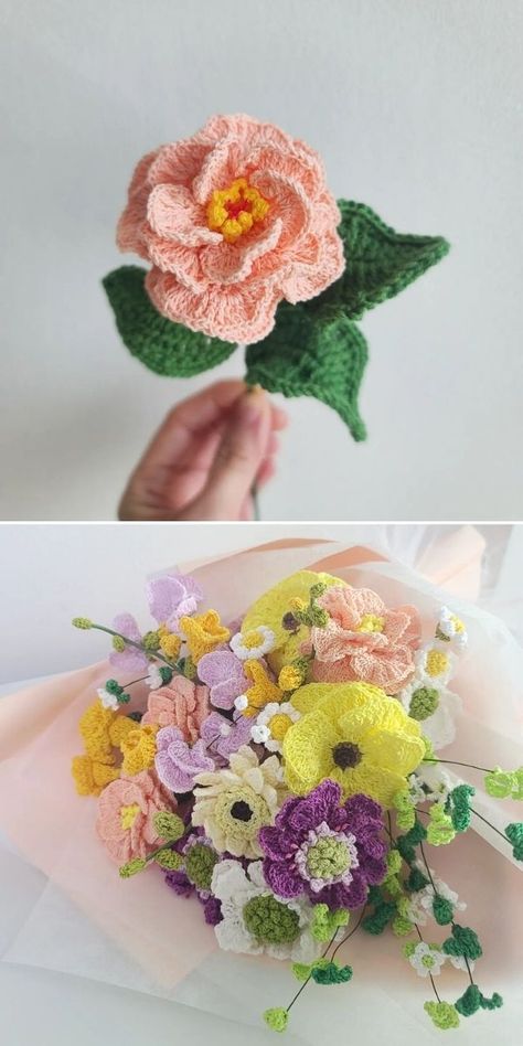 Diy Crochet Rose, Wedding Crochet Patterns, Easy Crochet Flower, Crochet Poppy, Crochet Rose Pattern, Crochet Garden, Crochet Flowers Easy, Cozy Crochet Patterns, Crochet Flowers Free Pattern