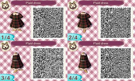 Cute Acnl Outfits :3 — mayorslania: A cute plaid dress for all your... Acnl Clothes, Dress Qr Code, Mizore Shirayuki, Animal Crossing Qr Codes, Acnl Qr Codes, Motif Acnl, Lucario Pokemon, Leaf Man, Animal Crossing New Leaf