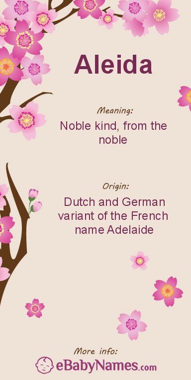 Aleida (Adelaide) female name meaning Celtic Name, German Names, Spanish Names, French Names, Greek Names, Hebrew Names, Baby Name List, Unique Baby Names, Name List