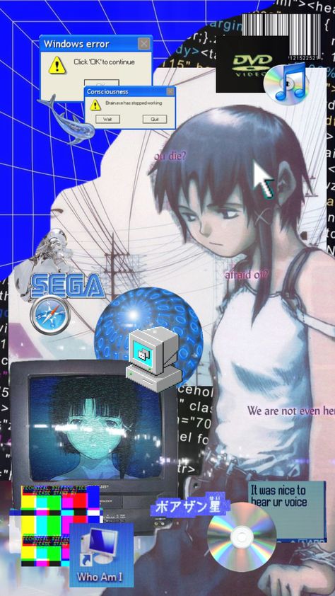 Lain Wallpaper, Exe Has Stopped Working, Lain Iwakura, Animecore Webcore, Moe Anime, Retro Horror, Stop Working, Anime Music, Phone Cases Samsung Galaxy