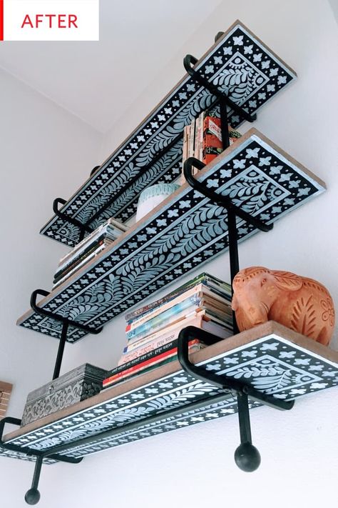 Industrial Pipe Shelving - DIY Paint Project | Apartment Therapy Diy Pipe Shelves, Diy Paint Projects, Room Storage Diy, Industrial Pipe Shelves, Diy Shelves, A Shelf, Painting Projects, Furniture Makeover, Home Deco