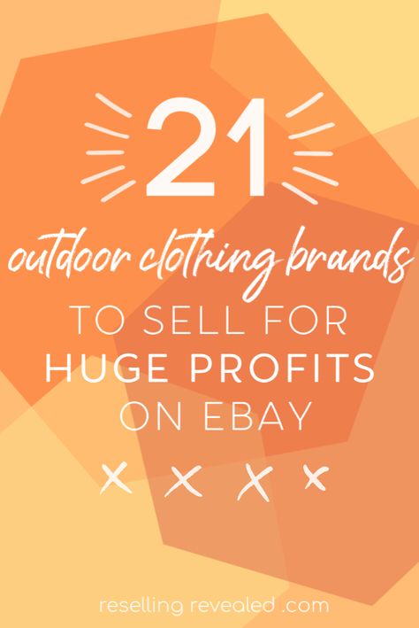 How To Sell Clothes, Reselling Tips, Ebay Selling Tips, Reselling Clothes, Reselling Business, Ebay Hacks, Mens Clothing Brands, Outdoor Clothing Brands, Selling Tips