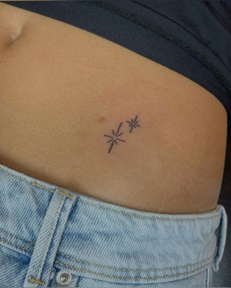 Woman V Line Tattoo, Waist Small Tattoo, Sparkle Hip Tattoo, Mini Hip Tattoos Women, Star On Hip Tattoo, Fineline Hip Tattoo, Hip Star Tattoo, Small Tattoos On Hip, Tiny Hip Tattoos For Women