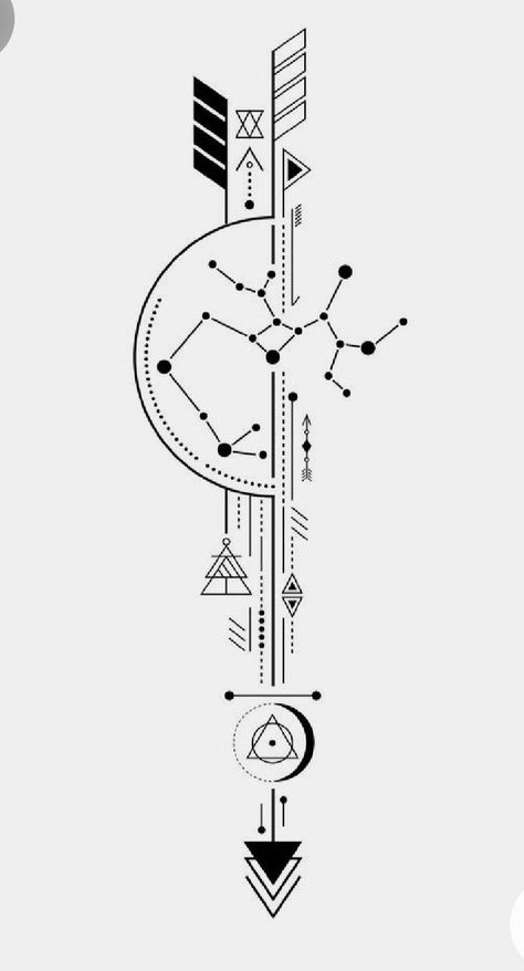 Tattoo Sagittarius, Sagittarius Tattoo Designs, Geometric Arrow Tattoo, Cyberpunk Tattoo, Dna Tattoo, Half Sleeve Tattoos, Sagittarius Tattoo, Half Sleeve Tattoos Drawings, Rune Tattoo