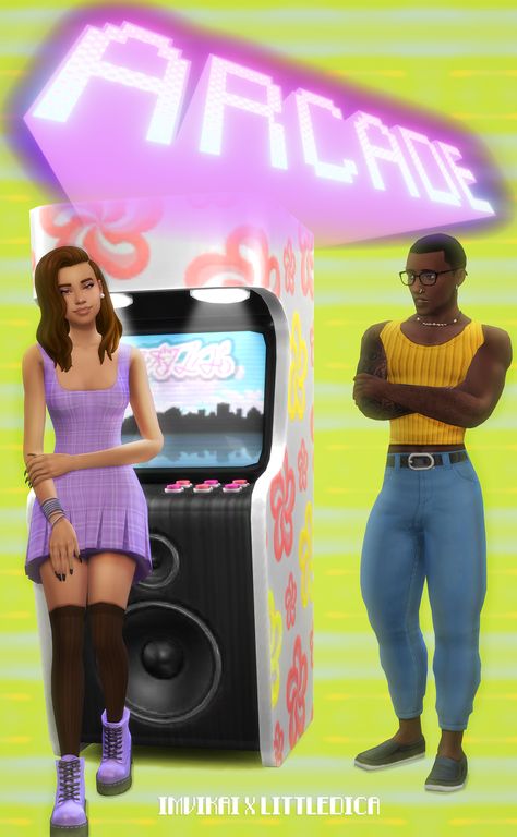 IMVIKAI X Littledica: The ARCADE Collection | littledica on Patreon Mod Girl, Sims 4 Teen, Sims 4 Mm, The Sims 4 Download, Sims Four, Sims 4 Cc Packs, Sims 4 Cc Furniture, Sims 4 Cas, Sims 4 Build