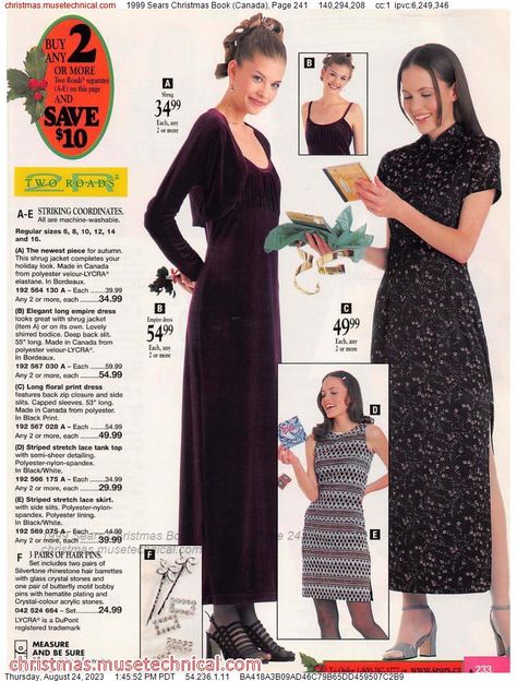 Y2k Magazine, 1999 Fashion, 90s Stuff, Sears Catalog, Christmas Book, Late 90s, Holiday Looks, Christmas Books, Lookbook Outfits